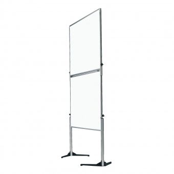 Moderationswand, feststehend, geteilt, Höhe 195 cm, 120x150 cm, weiß kartoniert Moderationswand, feststehend, geteilt, Höhe 195 cm, 120x150 cm, weiß kartoniert